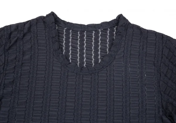 コムデギャルソンCOMME des GARCONS ギャザーレースTシャツ 紺M位 K-75434_003