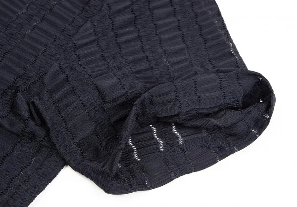 コムデギャルソンCOMME des GARCONS ギャザーレースTシャツ 紺M位 K-75434_006