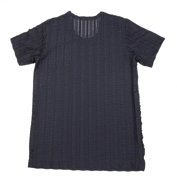 コムデギャルソンCOMME des GARCONS ギャザーレースTシャツ 紺M位 K-75434_009