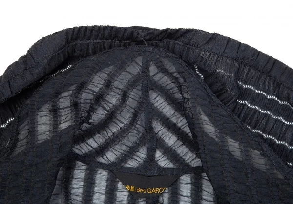 コムデギャルソンCOMME des GARCONS ギャザーレースドレープ変形ジャケット 紺M位 K-75435_013