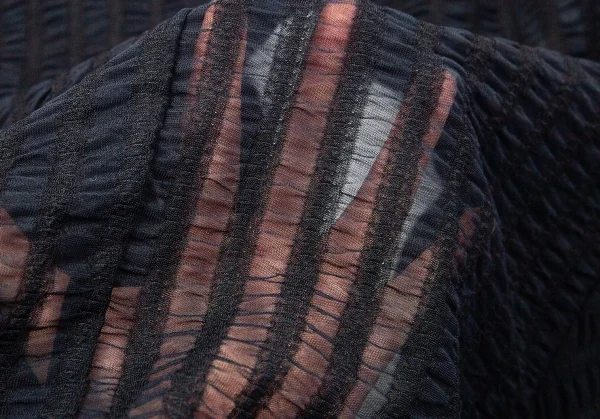 コムデギャルソンCOMME des GARCONS ギャザーレースドレープ変形ジャケット 紺M位 K-75435_017