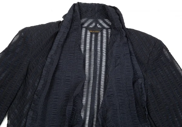 コムデギャルソンCOMME des GARCONS ギャザーレースドレープ変形ジャケット 紺M位 K-75435_003