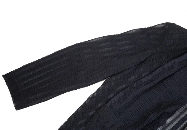 コムデギャルソンCOMME des GARCONS ギャザーレースドレープ変形ジャケット 紺M位 K-75435_005