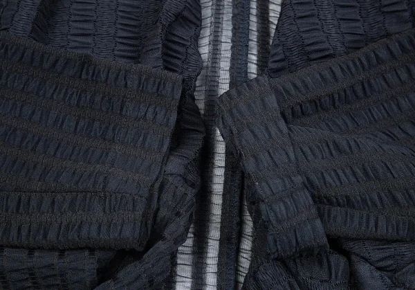 コムデギャルソンCOMME des GARCONS ギャザーレースドレープ変形ジャケット 紺M位 K-75435_006