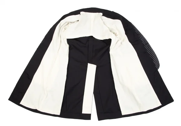 コムデギャルソンCOMME des GARCONS ストライプレイヤードデザインジャケット 黒S K-75438_012