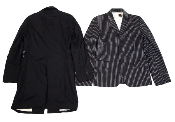 コムデギャルソンCOMME des GARCONS ストライプレイヤードデザインジャケット 黒S K-75438_013