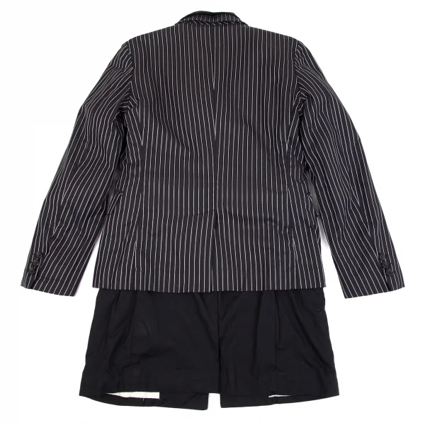 コムデギャルソンCOMME des GARCONS ストライプレイヤードデザインジャケット 黒S K-75438_014