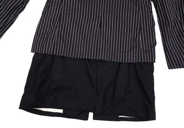 コムデギャルソンCOMME des GARCONS ストライプレイヤードデザインジャケット 黒S K-75438_015