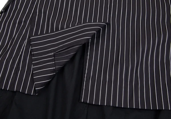 コムデギャルソンCOMME des GARCONS ストライプレイヤードデザインジャケット 黒S K-75438_016