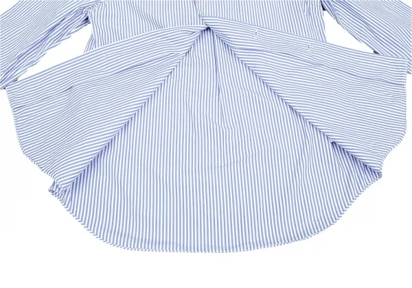グッドデザインショップ コムデギャルソンGOOD DESIGN SHOP COMME des GARCONS 丸襟ストライプシャツ 水色白XS K-75457_010