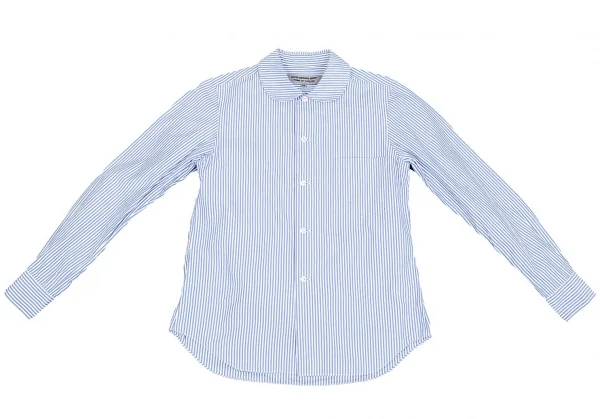 グッドデザインショップ コムデギャルソンGOOD DESIGN SHOP COMME des GARCONS 丸襟ストライプシャツ 水色白XS K-75457_002