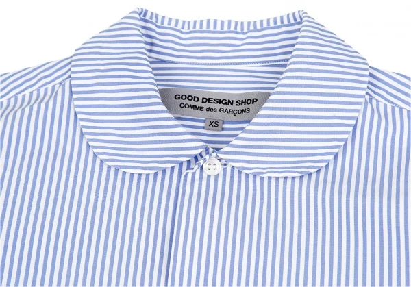 グッドデザインショップ コムデギャルソンGOOD DESIGN SHOP COMME des GARCONS 丸襟ストライプシャツ 水色白XS K-75457_003