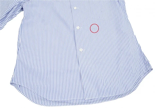 グッドデザインショップ コムデギャルソンGOOD DESIGN SHOP COMME des GARCONS 丸襟ストライプシャツ 水色白XS K-75457_008
