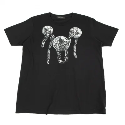 ゴシックヨウジヤマモトGOTHIC YOHJI YAMAMOTO スカルチェーンボタンプリントTシャツ 黒