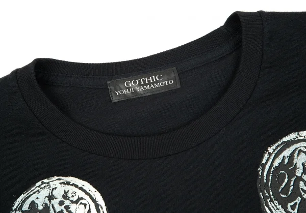 ゴシックヨウジヤマモトGOTHIC YOHJI YAMAMOTO スカルチェーンボタンプリントTシャツ 黒3 K-75506_003