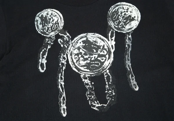 ゴシックヨウジヤマモトGOTHIC YOHJI YAMAMOTO スカルチェーンボタンプリントTシャツ 黒3 K-75506_004