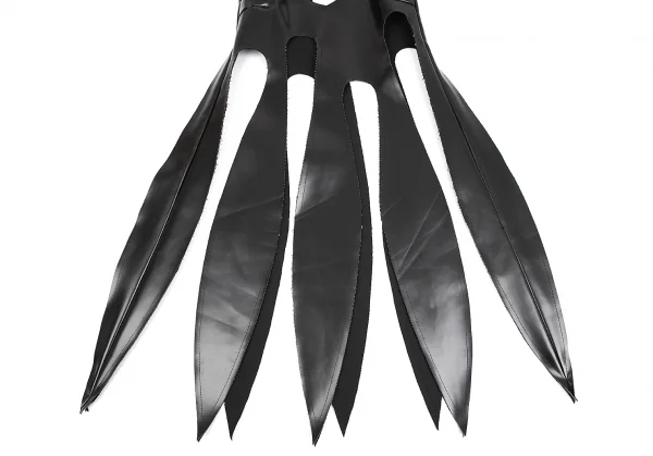 コムデギャルソンCOMME des GARCONS シンセティックレザーカッティングデザインワンピース 黒XS K-75601_006