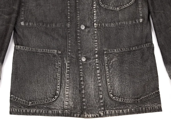 ワイズフォーメンY's for men スポテッドホースウォッシュドデニムカバーオール 黒3 K-75673_011