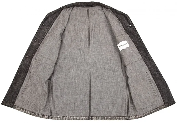 ワイズフォーメンY's for men スポテッドホースウォッシュドデニムカバーオール 黒3 K-75673_013