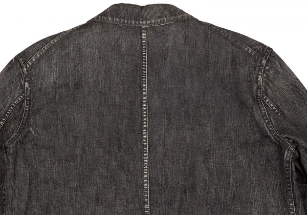 ワイズフォーメンY's for men スポテッドホースウォッシュドデニムカバーオール 黒3 K-75673_015