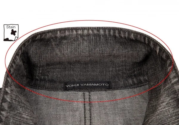 ワイズフォーメンY's for men スポテッドホースウォッシュドデニムカバーオール 黒3 K-75673_003