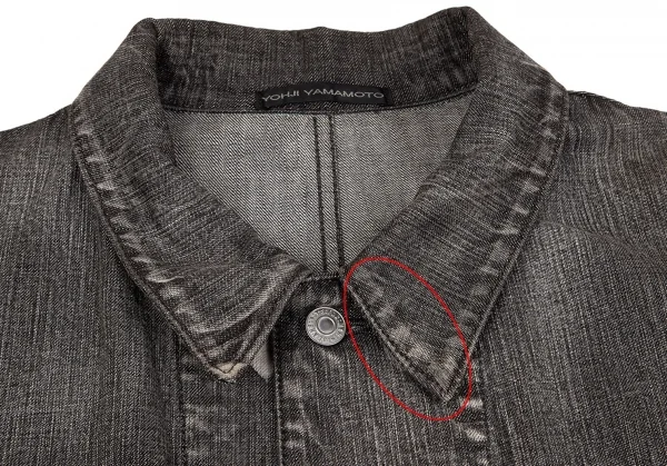 ワイズフォーメンY's for men スポテッドホースウォッシュドデニムカバーオール 黒3 K-75673_005