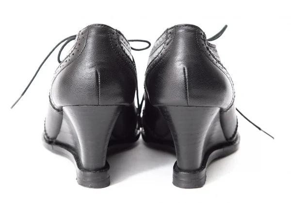 ヨウジヤマモト ファムYohji Yamamoto FEMME レザーハイヒールウイングチップシューズ 黒2 K-75704_010