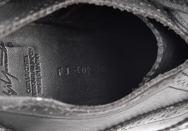 ヨウジヤマモト ファムYohji Yamamoto FEMME レザーハイヒールウイングチップシューズ 黒2 K-75704_015