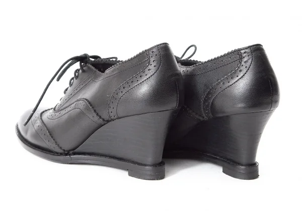 ヨウジヤマモト ファムYohji Yamamoto FEMME レザーハイヒールウイングチップシューズ 黒2 K-75704_009