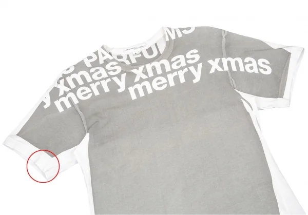 コムデギャルソン パルファムCOMME des GARCONS PARFUM 製品プリントクリスマスTシャツ グレー白S K-75741_002