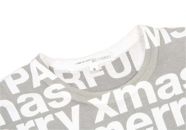 コムデギャルソン パルファムCOMME des GARCONS PARFUM 製品プリントクリスマスTシャツ グレー白S K-75741_004