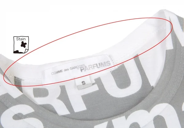 コムデギャルソン パルファムCOMME des GARCONS PARFUM 製品プリントクリスマスTシャツ グレー白S K-75741_005