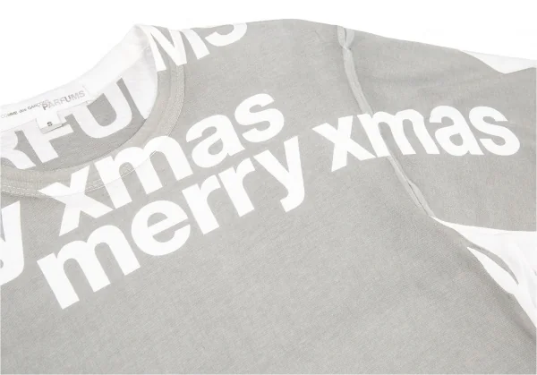 コムデギャルソン パルファムCOMME des GARCONS PARFUM 製品プリントクリスマスTシャツ グレー白S K-75741_006