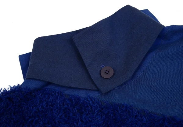132 5. イッセイミヤケ 132 5. ISSEY MIYAKE ボア装飾ドルマンスリーブデザインジャケット 青3 K-75756_012