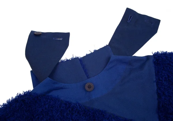 132 5. イッセイミヤケ 132 5. ISSEY MIYAKE ボア装飾ドルマンスリーブデザインジャケット 青3 K-75756_013