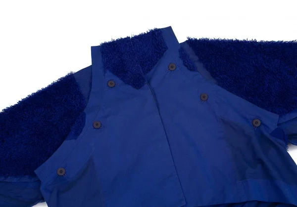 132 5. イッセイミヤケ 132 5. ISSEY MIYAKE ボア装飾ドルマンスリーブデザインジャケット 青3 K-75756_003