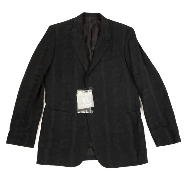 ワイズY's カモフラジャガードレーヨンポリジャケット 黒L位 K-75813_002