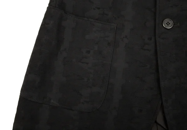 ワイズY's カモフラジャガードレーヨンポリジャケット 黒L位 K-75813_009