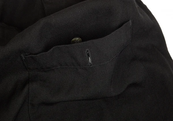 ワイズフォーリビングY's for living BASIC ウールギャバワイドパンツ 黒M K-75816_010