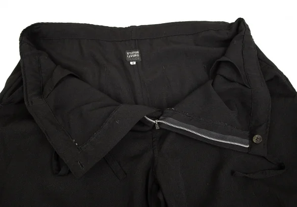 ワイズフォーリビングY's for living BASIC ウールギャバワイドパンツ 黒M K-75816_004