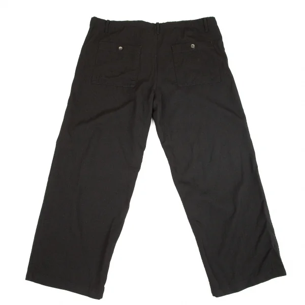 ワイズフォーリビングY's for living BASIC ウールギャバワイドパンツ 黒M K-75816_008