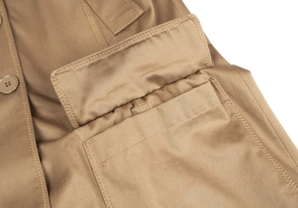 ドルチェ&ガッバーナDOLCE&GABBANA コットンレイヤーカラー半袖ハーフスプリングコート ベージュ38 K-75836_012
