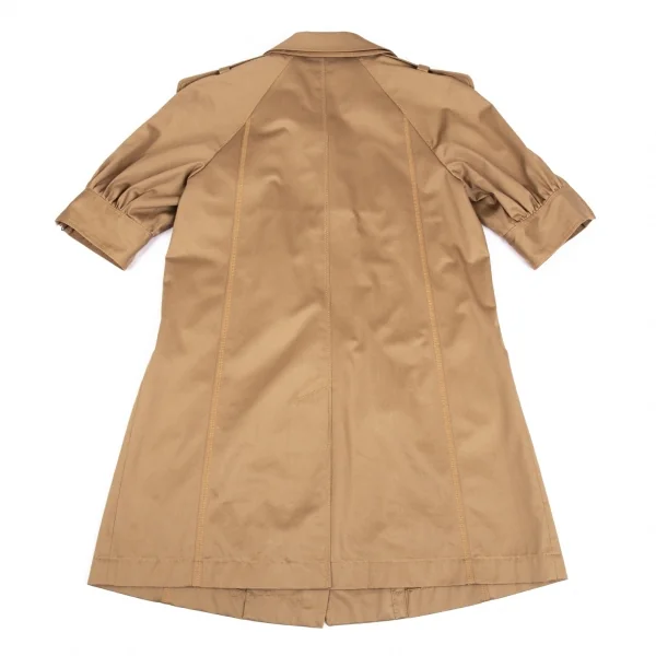 ドルチェ&ガッバーナDOLCE&GABBANA コットンレイヤーカラー半袖ハーフスプリングコート ベージュ38 K-75836_016