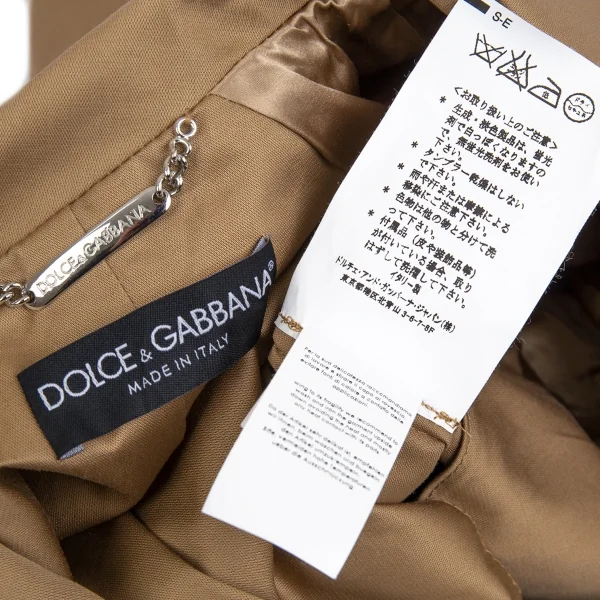 ドルチェ&ガッバーナDOLCE&GABBANA コットンレイヤーカラー半袖ハーフスプリングコート ベージュ38 K-75836_019