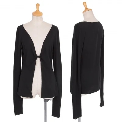 グッチGUCCI アンゴラ混ウールねじれデザインカーディガン 黒