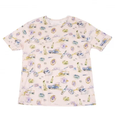パパスPapas ビアボトルプリントTシャツ