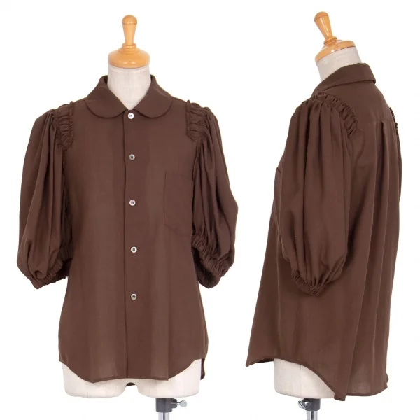 コムコム COMME des GARCONS パフスリーブリボンタイ半袖シャツ