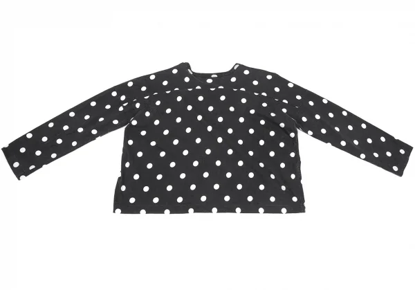 コムコム コムデギャルソンCOMME des GARCONS ネップドットオフショルダーカットソー 黒白S K-75968_010