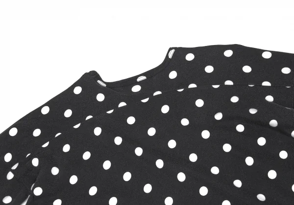 コムコム コムデギャルソンCOMME des GARCONS ネップドットオフショルダーカットソー 黒白S K-75968_011