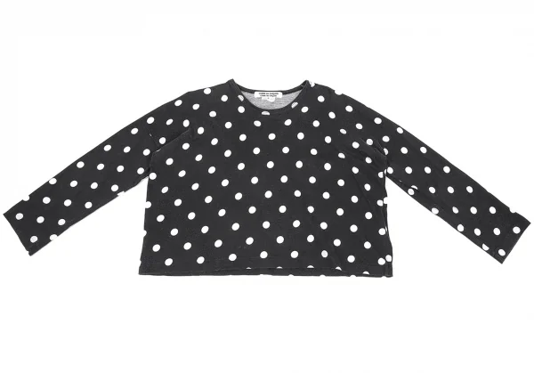 コムコム コムデギャルソンCOMME des GARCONS ネップドットオフショルダーカットソー 黒白S K-75968_002